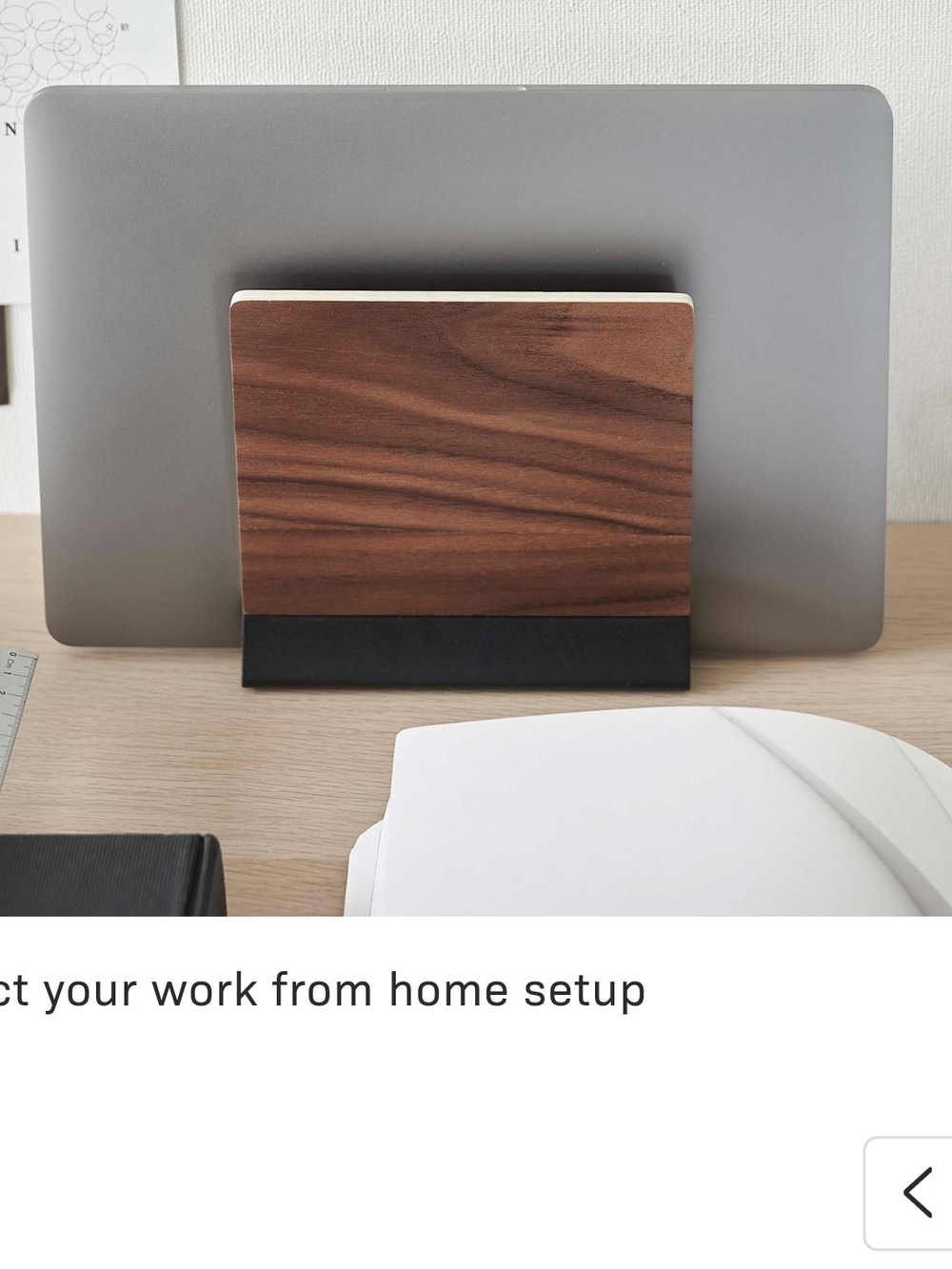 Yamazaki Walnut Wood Laptop Stand with Black Base